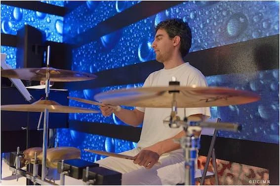 Andrei Marcovici playing percussion EXPO Milano