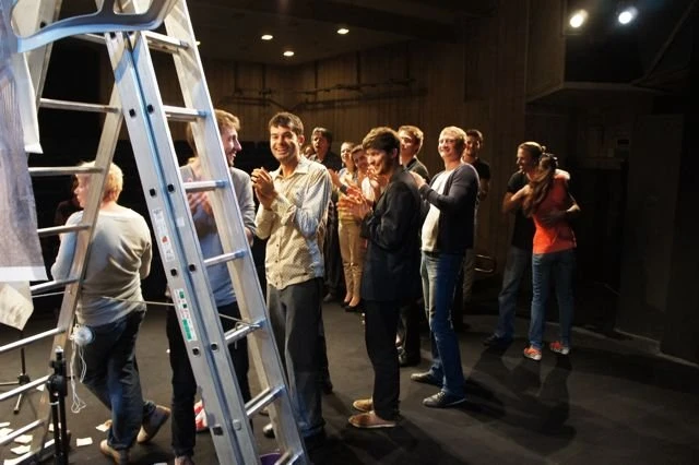 Backstage applause after performance