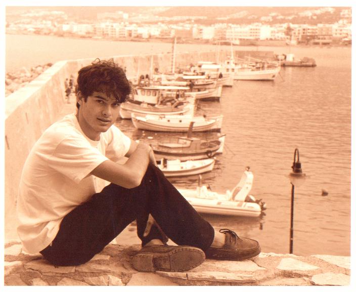 Alin Gherman at the harbour, Hersonisou, Crete, 2002