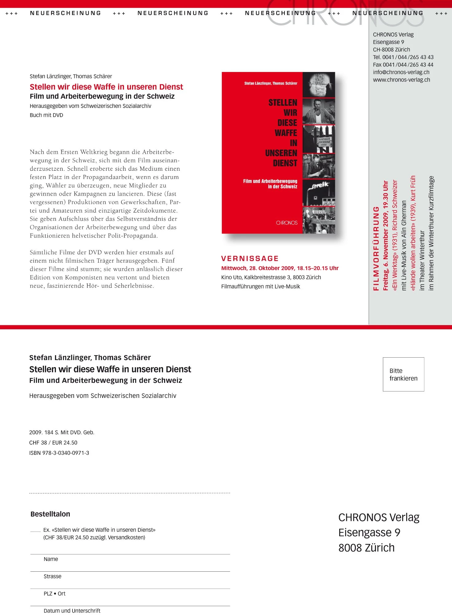 Chronos Verlag flyer - Stellen wir diese Waffe