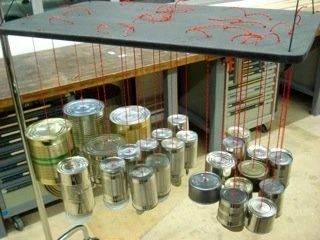 Metal chimes made of cans