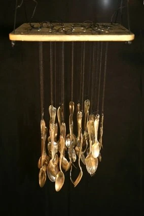 Metal chimes — old and new spoons and forks