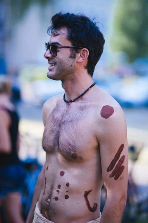 Performer with body paint outdoor